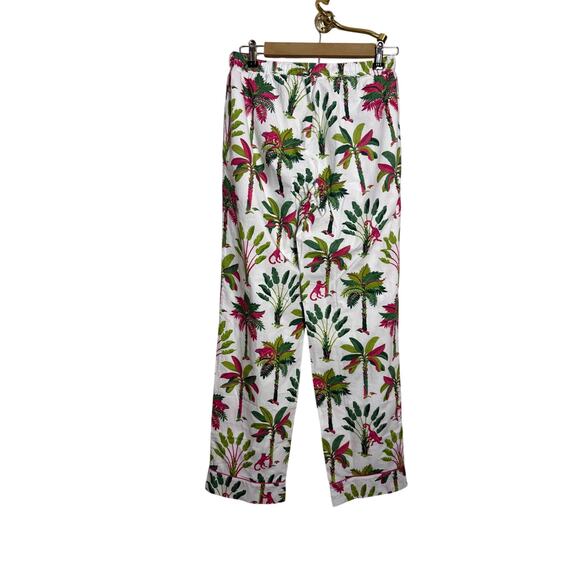 Printfresh Royal Palms Pink Basil Tropical Trees Monkey Pajama Pants Sz. XS - Picture 5 of 5